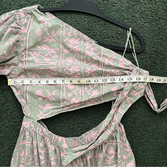 REVOLVE Cleobella Paola Ankle Asymmetrical Ruffle Dress Border Print Size Medium - Picture 11 of 16